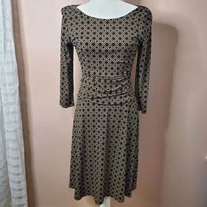 EnFocus Studios Black Brown Geometric A-Line Dress Size 8